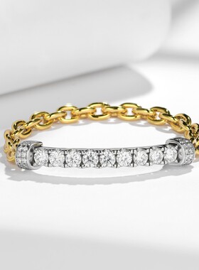 欧美满钻莫桑石圆形40mm银镀18k
