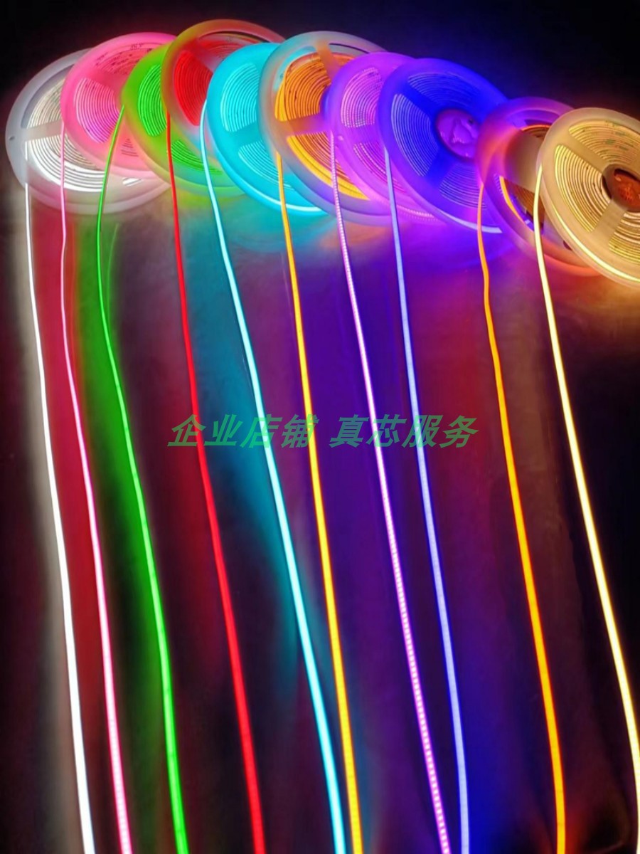 24vCOB灯带3mm窄板低压车载超薄亮明装防水led硅胶柔线性细软灯条 - 图1