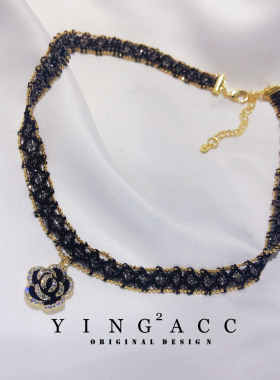 新款时尚黑色装饰配饰脖子颈链