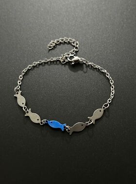 民族风抽拉可调节小众个性复古彩色碎石串珠抽绳手链情侣手饰