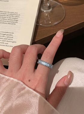 蓝色海星贝壳开口戒指女款高级感海岛食指戒配饰品海边度假风指环