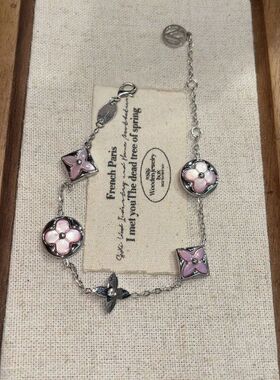 鎏光粉彩金粉世家粉串珠手链女甜美轻奢小众高级感手串2025新爆款