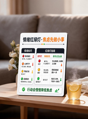 情绪红绿灯桌面摆台心理提示相框