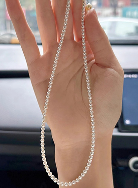 个性独特珍珠项链女轻奢小众设计毛衣链小米粒锁骨链精致百搭颈链