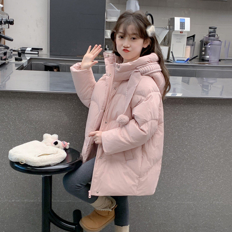 女童羽绒服白鸭绒加厚冬季外套中长款洋气2025新款轻薄保暖抗寒潮,淘宝优惠券,粉丝福利购,淘宝优惠卷