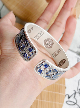 航达银匠足银999实心开口手镯