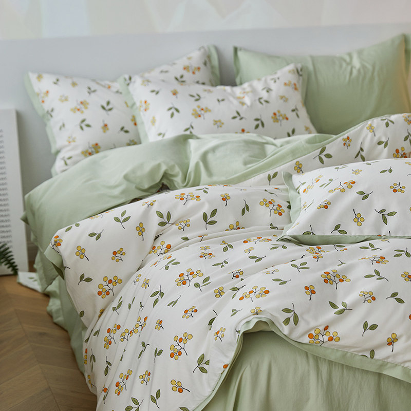 2026夏季云小棉四件套天丝棉超软丝滑被套小清新田园风A类床品2米