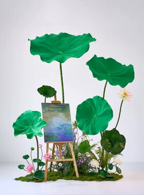红色仿真莲花高级感橱窗摆件