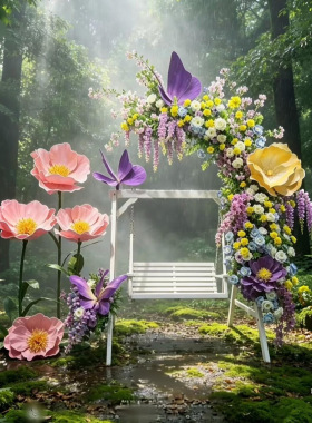 网红打卡森系花架秋千吊椅