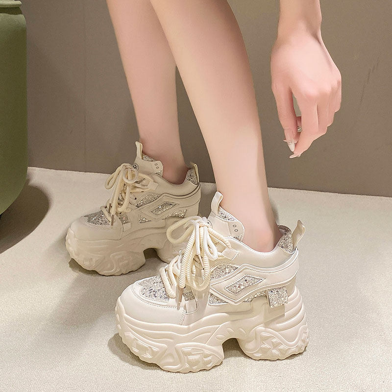 2025秋季新款10cm内增高女鞋厚底亮片老爹鞋女百搭显瘦运动休闲鞋,淘宝优惠券,粉丝福利购,淘宝优惠卷