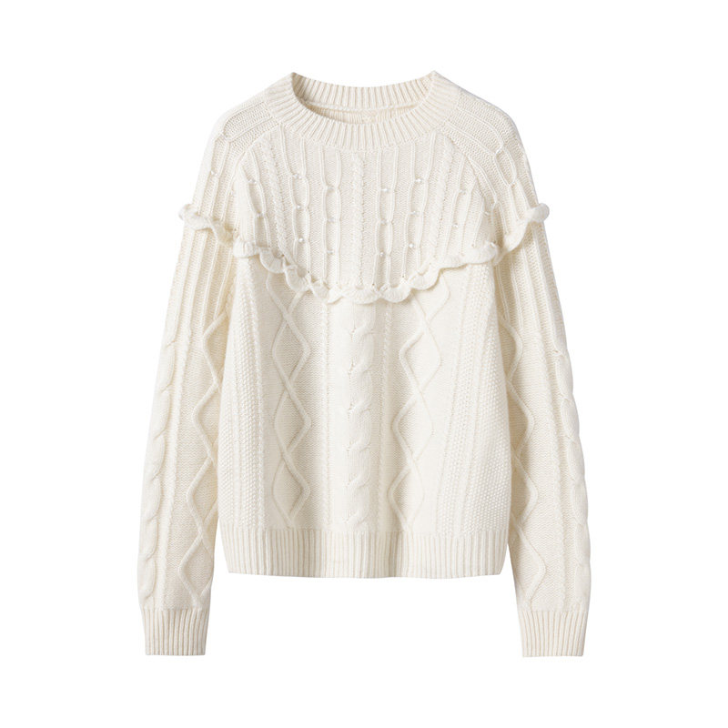 气质好吸睛~圆领加厚100%纯山羊绒衫女宽松慵懒风秋冬新款毛衣,淘宝优惠券,粉丝福利购,淘宝优惠卷