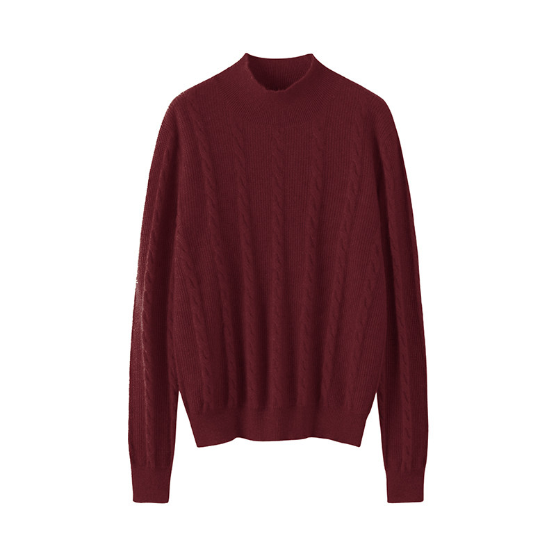 chao好穿的一件！100纯山羊绒衫女半高领秋冬小麻花针织打底毛衣,淘宝优惠券,粉丝福利购,淘宝优惠卷