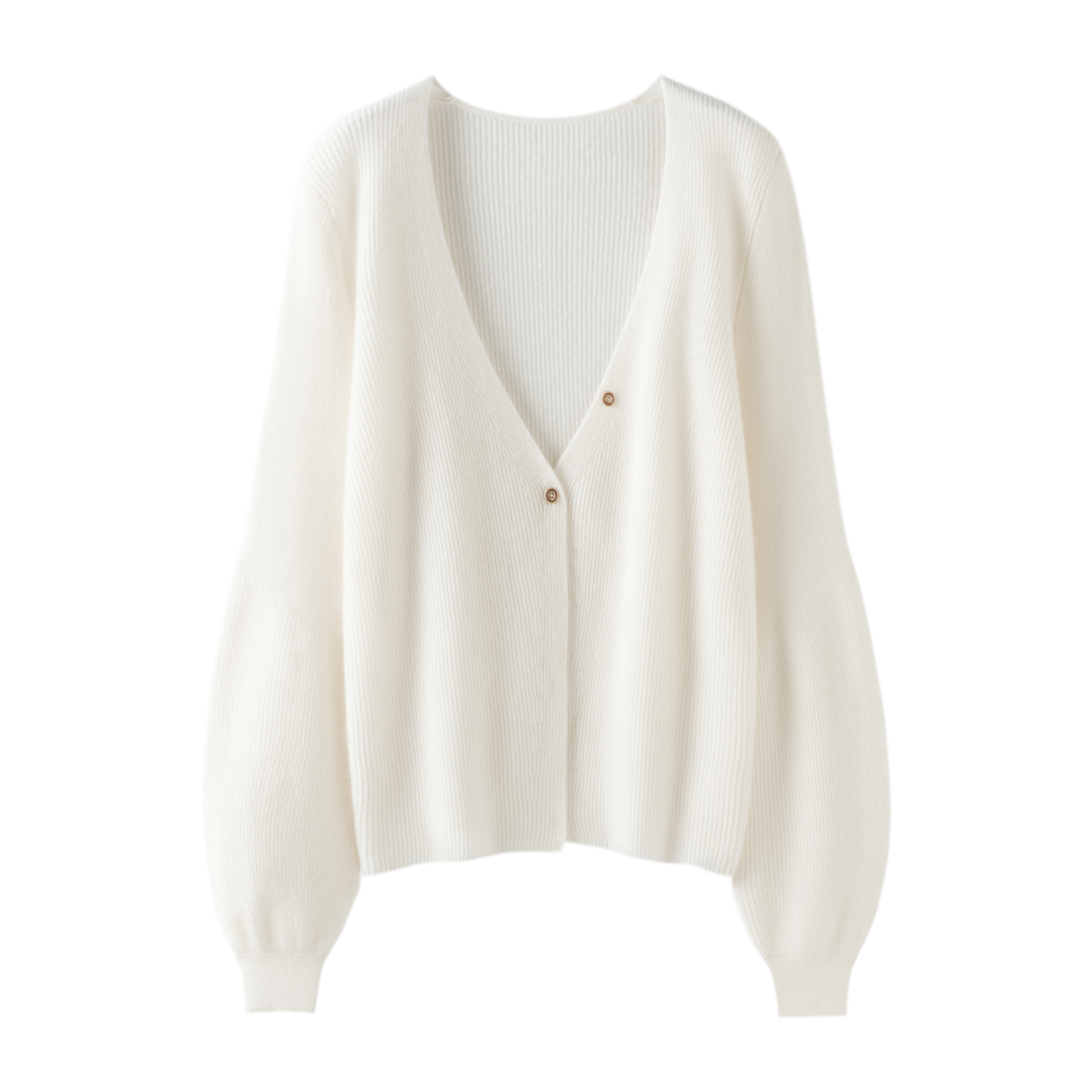 高光时刻的版型！加厚V领羊绒开衫灯笼袖纯羊绒毛衣针织开衫外套