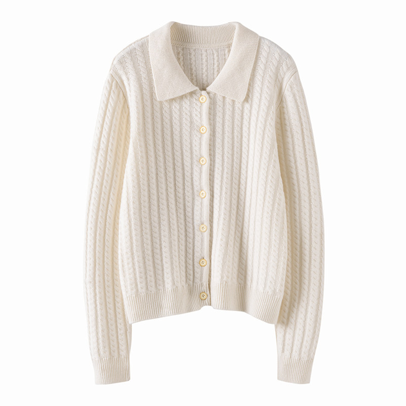 加厚100纯山羊绒衫女开衫翻领显瘦秋冬宽松短款时尚毛衣毛衫E2709,淘宝优惠券,粉丝福利购,淘宝优惠卷