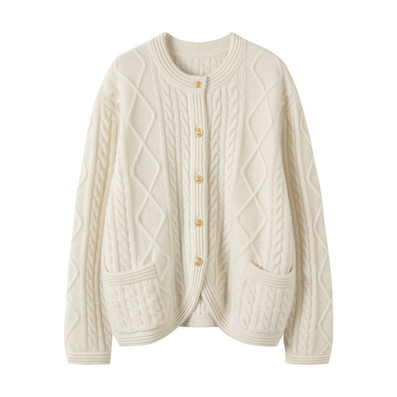 此刻在发光~高级慵懒风纯山羊绒毛衣外套女小香风针织开衫,淘宝优惠券,粉丝福利购,淘宝优惠卷