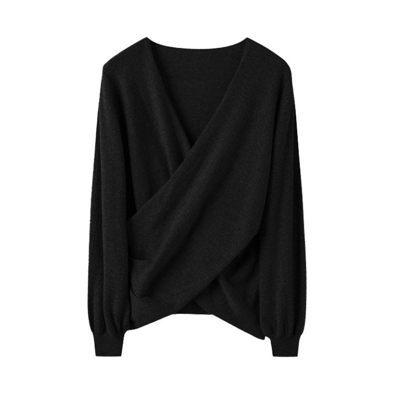 舒适好搭！V领交叉羊绒衫女纯羊绒毛衣针织衫秋冬新款,淘宝优惠券,粉丝福利购,淘宝优惠卷