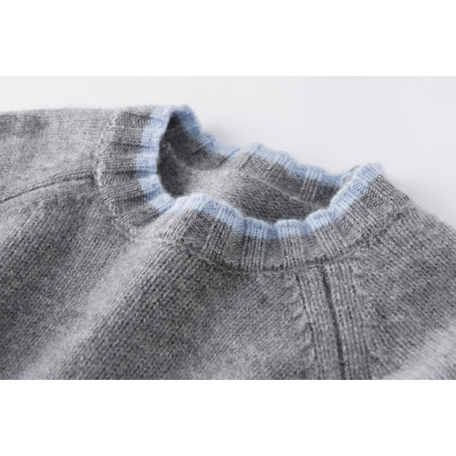 独爱气质款~加厚假两件纯山羊绒衫女圆领100%纯羊绒毛衣宽松秋冬 - 图0