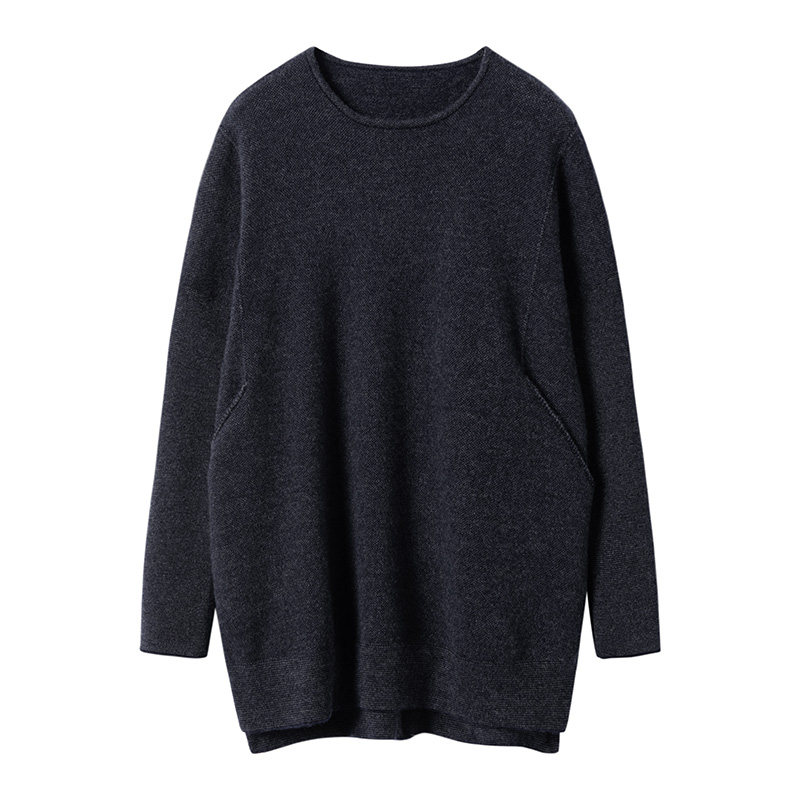 腔调大气！100%纯山羊绒下摆开叉不对称侧口袋加厚女毛衣宽松秋冬,淘宝优惠券,粉丝福利购,淘宝优惠卷