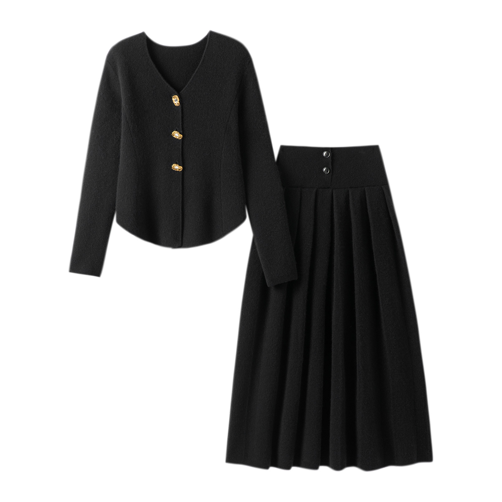 萨琪尼再出王炸！加厚100%纯羊绒开衫女外套半身百褶裙子中式西装,淘宝优惠券,粉丝福利购,淘宝优惠卷