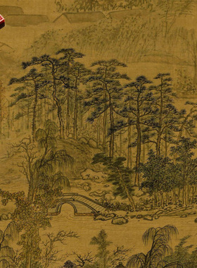 项圣谟放鹤洲图微喷复制品国画