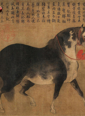 唐代韩干圉人呈马图书画微喷复制