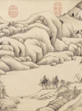 董其昌仿黄子久江山秋霁图卷复古