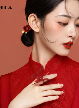 AIQILA发圈手工东方优雅红玫瑰女