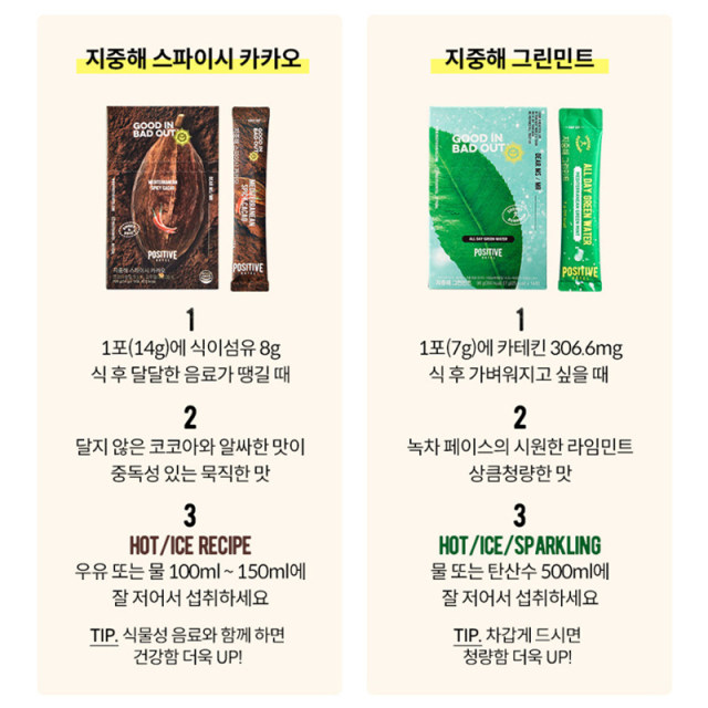 Korean direct mail positive hotel Mediterranean mint green tea powder after meal oatmeal dietary fiber 14 ຊອງ