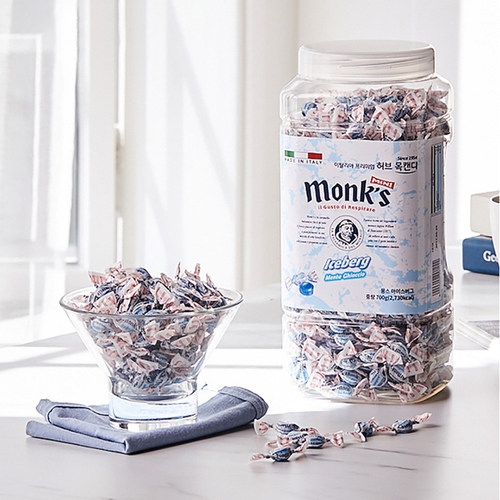 韩国直邮 monks蒙斯冰山意大利润喉糖香草薄荷提神700g - 图1