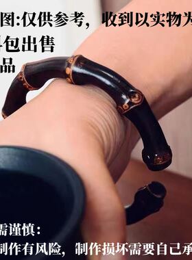 DIY手工制作手镯 紫竹藤手镯原创手工制作天然竹根藤镯多节民族风