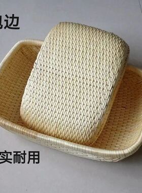 柳编筐柳条笸箩馒头筐圆形收纳筐簸箩箩筐手工馒头框板栗框长方形