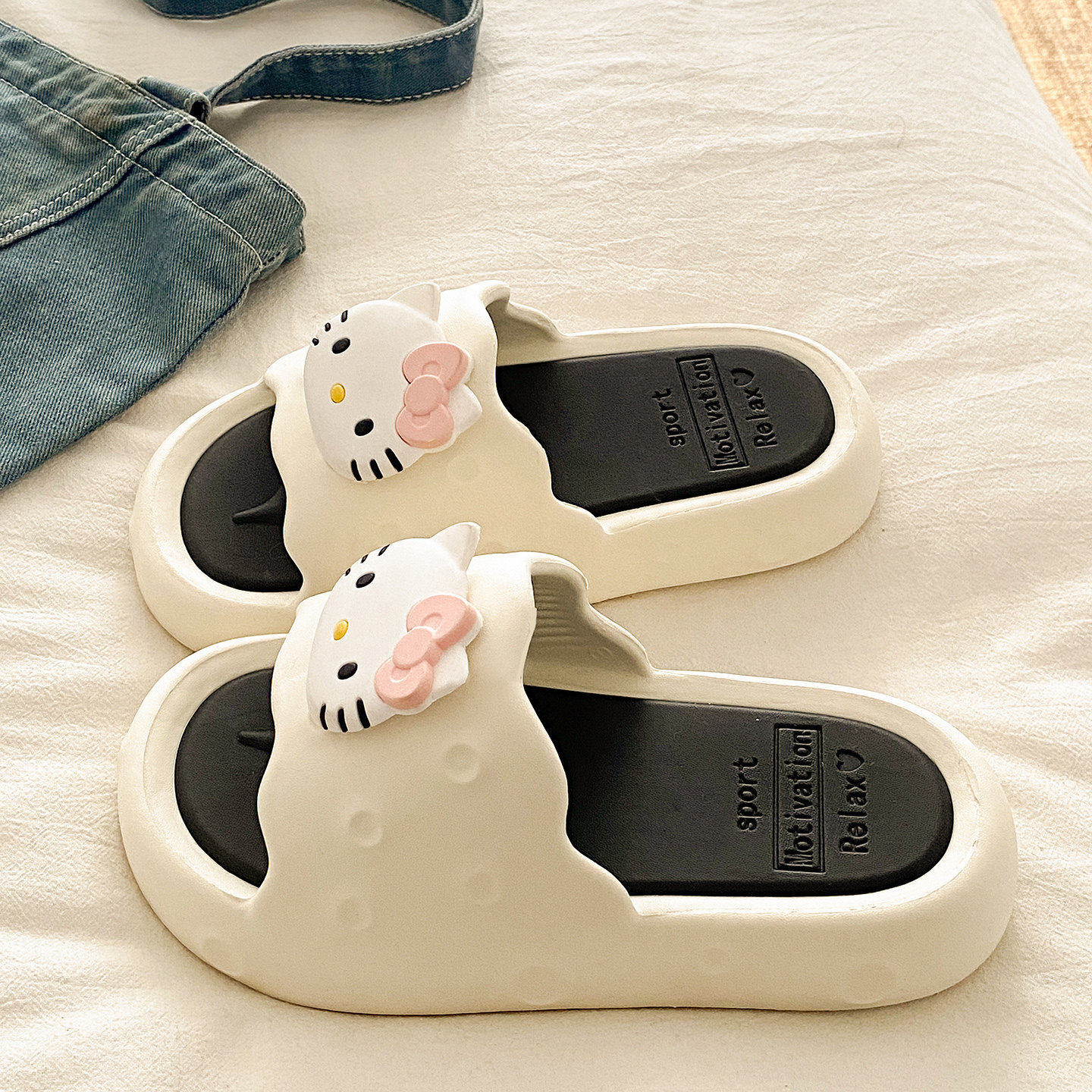 可爱kt猫凉拖鞋女夏季外穿2026新款厚底家居室内浴室洗澡防滑拖鞋,淘宝优惠券,粉丝福利购,淘宝优惠卷