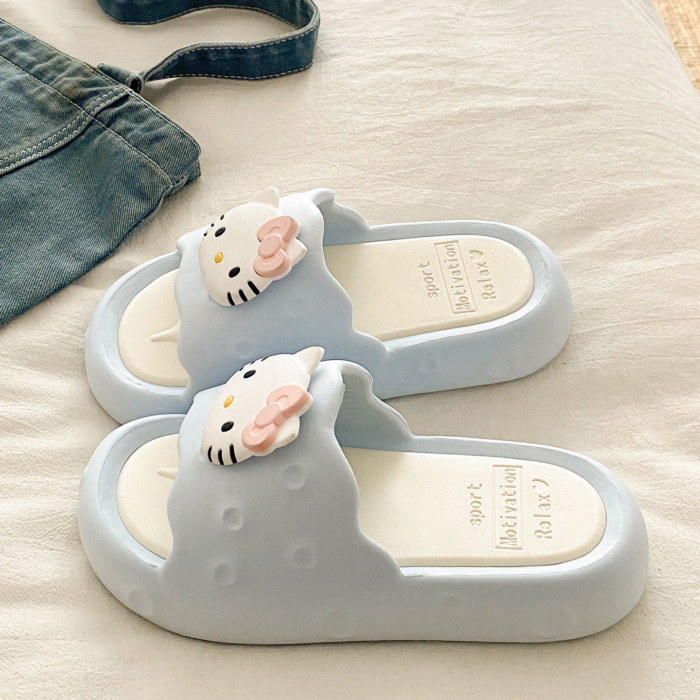 可爱kt猫凉拖鞋女夏季外穿2026新款厚底家居室内浴室洗澡防滑拖鞋,淘宝优惠券,粉丝福利购,淘宝优惠卷
