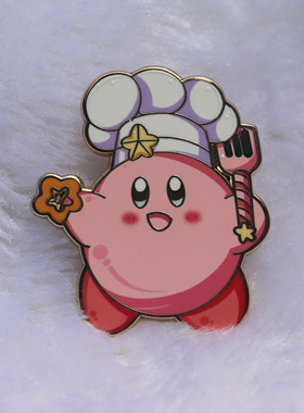 星之卡比厨师金属徽章胸针
