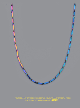 淬火淬火渐变炫彩钛钢嘻哈锁骨链