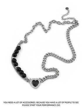 ZXS无性别黑桃爱心潮INS珍珠项链