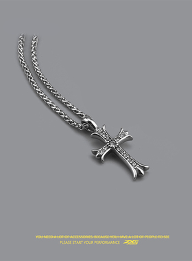 冷淡风镶钻十字架龙骨高级感吊坠