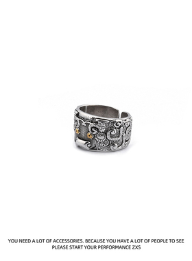 宽版发财饕餮戒指男潮