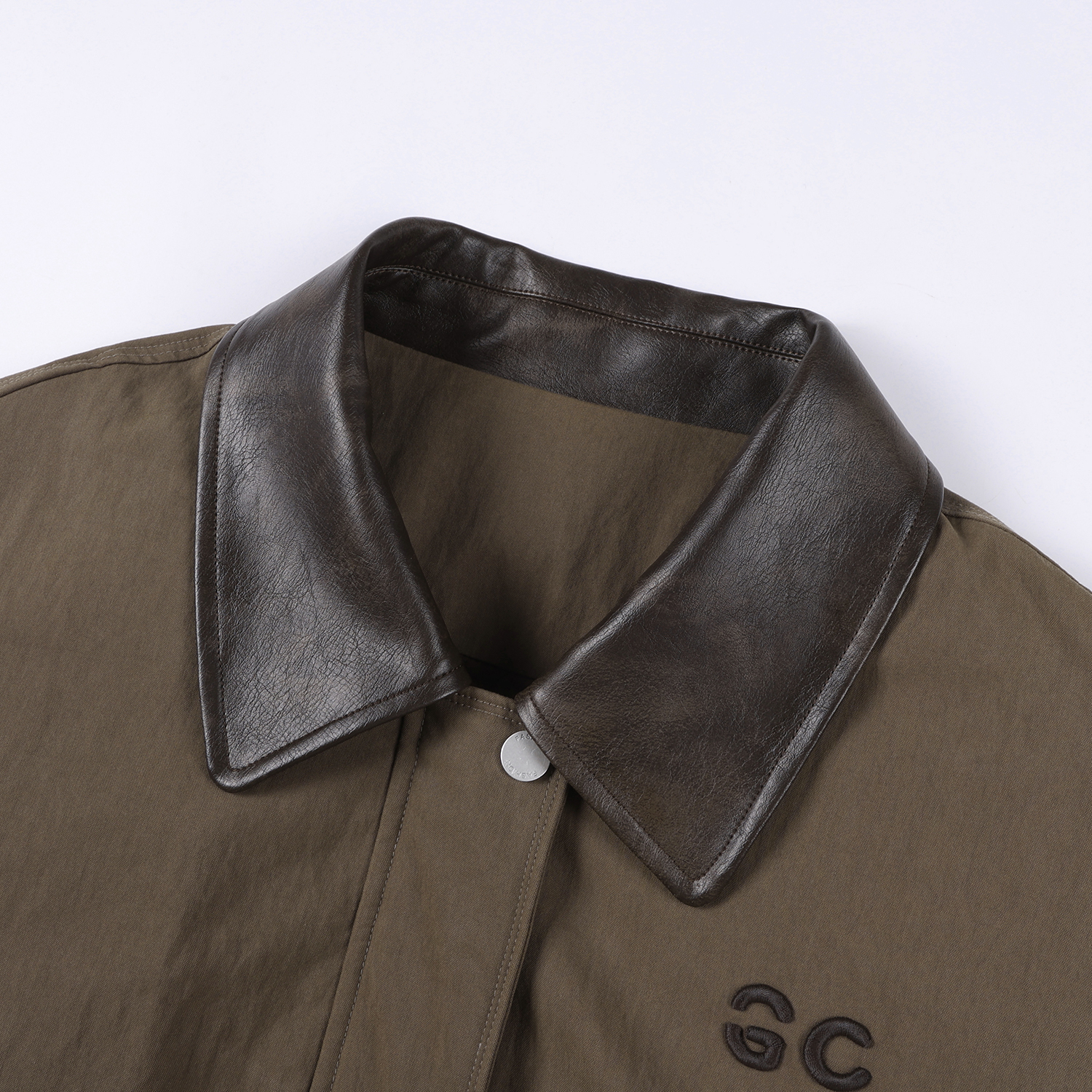 GCRUES商场同款冬季翻领撞色短款夹克羽绒服女25冬季 G09D09A2562 - 图1