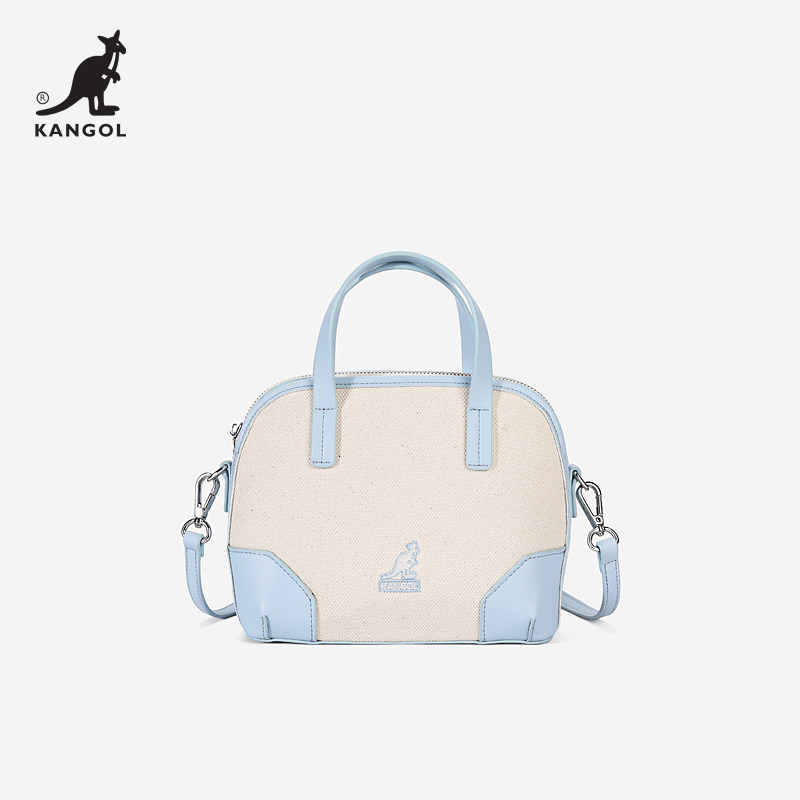 KANGOL单肩贝壳包包女时尚拼接学院风手提包高级感百搭休闲斜挎包,淘宝优惠券,粉丝福利购,淘宝优惠卷