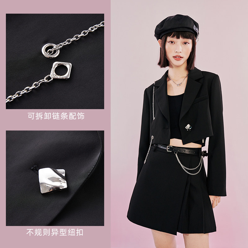 洛丽帕链条装饰短款小西装外套女春 洛丽帕西装