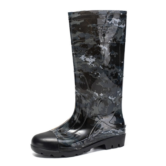 迷彩高档雨鞋男款高筒防滑钓鱼鞋雨靴防水鞋水靴工作胶鞋洗车套鞋