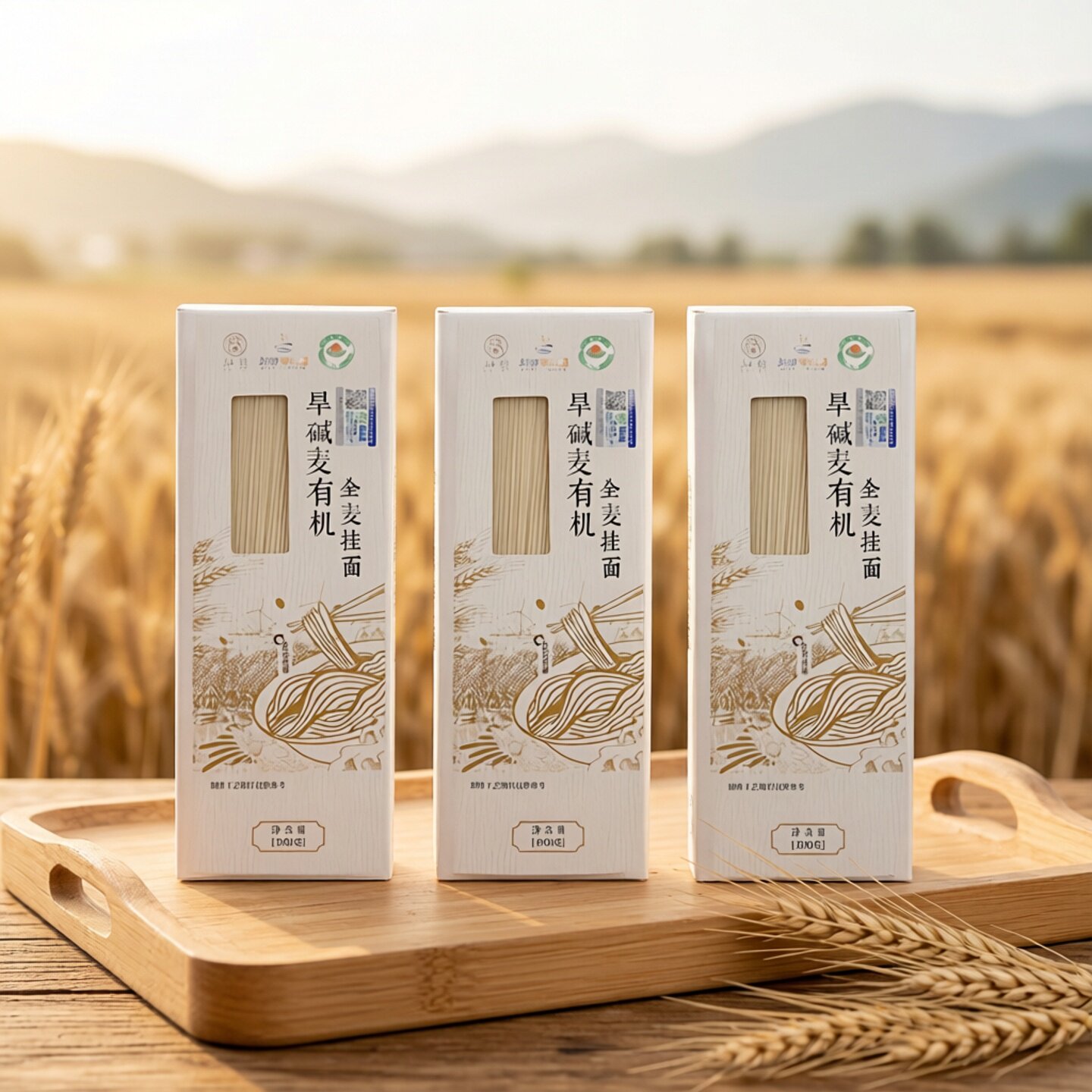 有机认证石磨全麦面条挂面无加盐 黄骅旱碱地冬小麦种植 本真原味