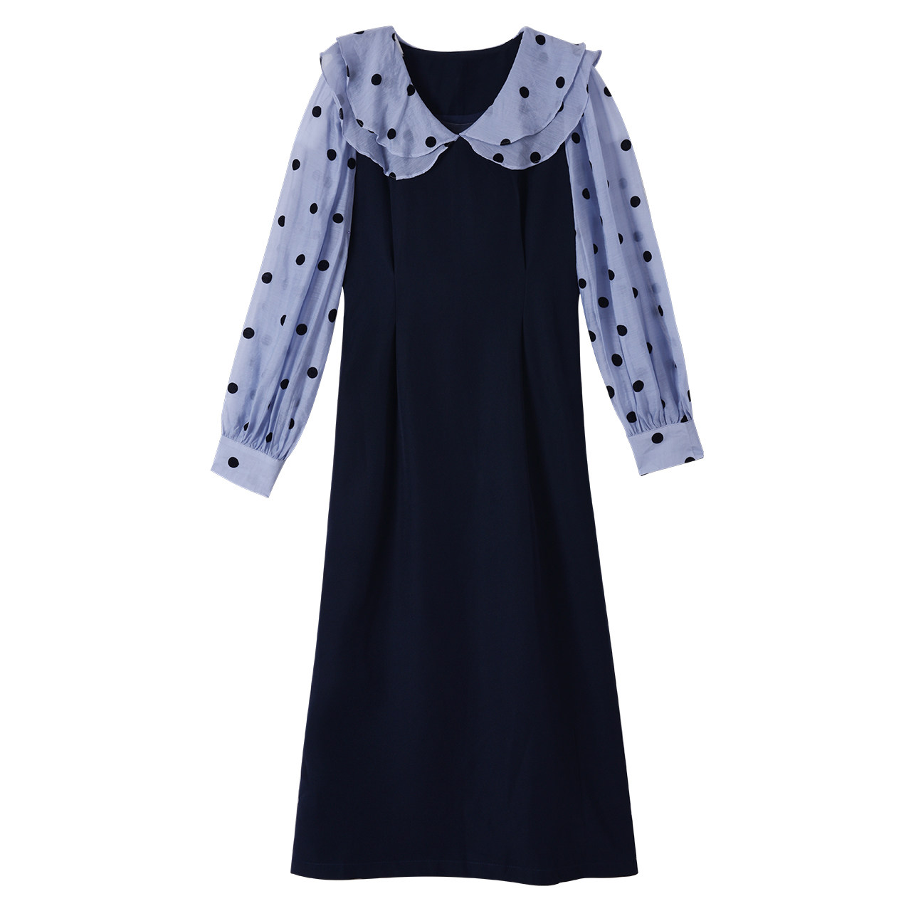 法丝璐假两件套波点2020年女连衣裙 法丝璐连衣裙