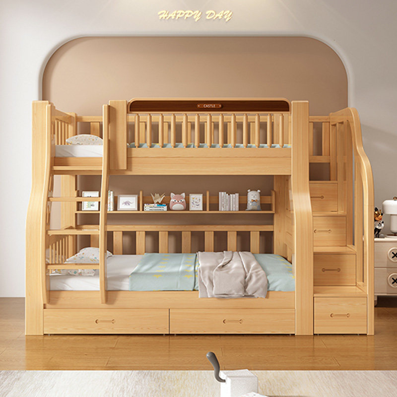 全实木上下床双层床儿童床组合高低床上下铺小户型家用双人子母床,淘宝优惠券,粉丝福利购,淘宝优惠卷