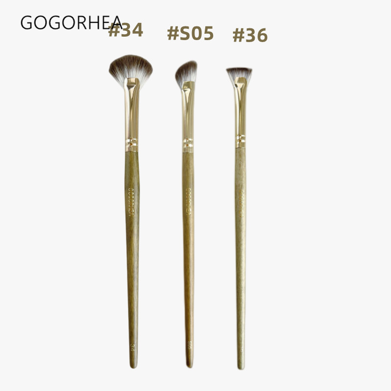 GOGORHEA|告别苍蝇腿多功能扇形睫毛刷眉刷眼影刷平头眉粉刷高光-图0