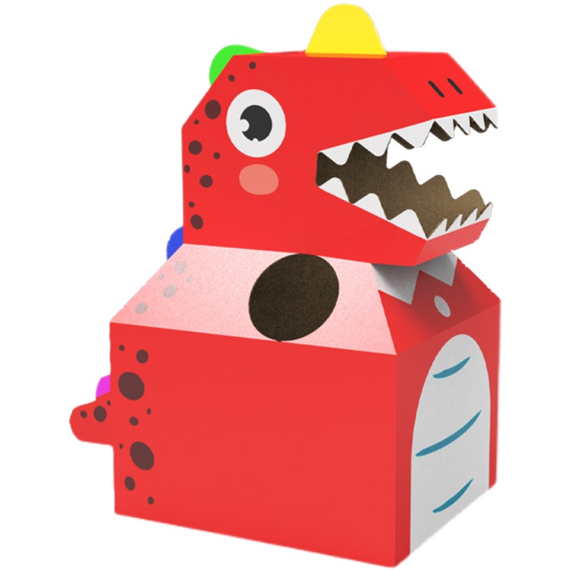 幼儿园纸箱恐龙可穿戴纸盒手工制作diy儿童男孩女孩纸壳纸板玩具 - 图0