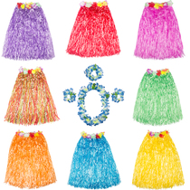 Hawaii Childrens Grass Skirts Kindergarten Performance Area Materials Small Stage Props Costume Games Awards Flower Rings