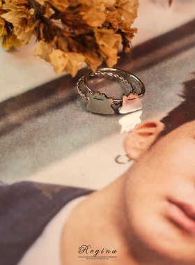 regina百搭简约黄寅烨麻花戒指