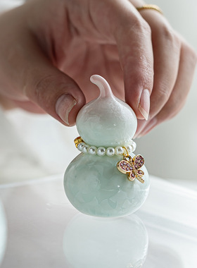 结晶釉陶瓷七彩葫芦茶宠摆件家居饰品创意茶道配件装饰品可批发